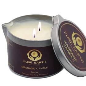 Pure Earth Essentials 795152991633 Sensual Massage Candle - Melts To Silky Oil No Waxy Residue Skin Moisturiz