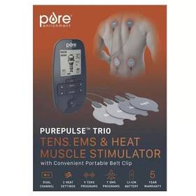 Purepulse 817387028691 Pure Enrichment Trio Tens And Ems Muscle Stimulator Heat Dual Channel