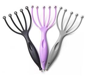 Py-2201 Pyzsfjb Head Massager Hand Held Scalp For Deep 3pack Black Gray Purple