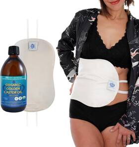 Queen Of The Thrones 628055627371 Castor Oil Pack For Liver Kit - Heatless Less-mess