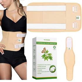 Raccomb 602835306403 Castor Oil Pack Wrap Organic Cotton - Body Wraps For Neck