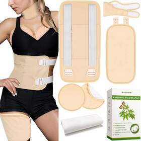 Raccomb 793269022943 Castor Oil Pack Wrap - Adjustable Packs For S To Plus Size