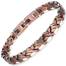 Ocb-1551-us Rainso Copper Bracelet For Womens Magnetic Bracelets 99.99% Pure Solid Attra