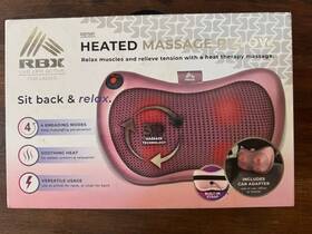 Rb1581 Rbx Heated Massage Pillow For Ladies Home/office/car Includes Car Adapter