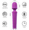 B49374 Rechargeable Electric Massage Wand Handheld Vibrating Massager 3 Speeds