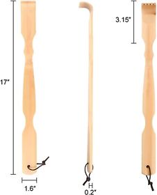 Renook Wood Back Scratcher Bamboo 3 Pack Thickened Durable