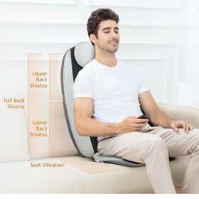 Renpho 731716336557 Massage Seat Cushion Electric Shiatsu Heated Back Neck Massager Chair Pad
