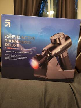 Renpho 840191405808 Massage Gun Thermacool Deluxe With Heat/cold Bluetooth And Charging Stand