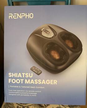 R-doo3r Renpho Shiatsu Foot Massager Machine With Heat Portable New Unopened Damaged Box