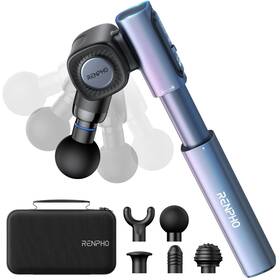 R-wmg03 Renpho Massage Gun With Adjustable Angles And Extension Handle Blue