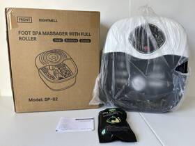 Sp-02 Rightmell Foot Spa Massager With Full Roller Heat And Bubbles Black White