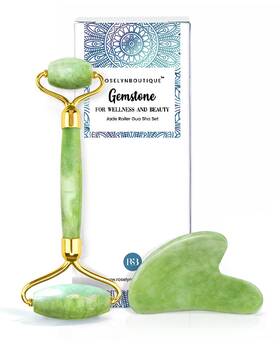 Rsb003 Roselyn Boutique Roselynboutique Gua Sha Facial Tools And Face Roller For Wrinkless Natural Jade