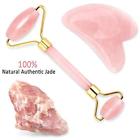 Rr001 Fitsroom Rose Quartz Face Roller And Gua Sha 722020222209