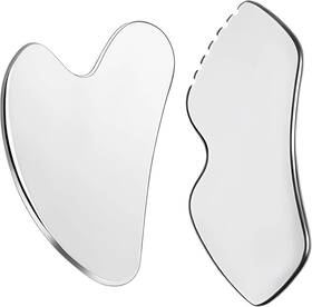 Ryetvok 634881546458 2 Pcs Stainless Steel Gua Sha Facial Tools For Face Neck Sculpting Met
