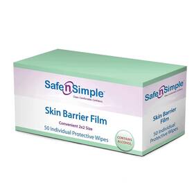 Safe N Simple 896005002268 Nft Skin Barrier Wipes - 50 Individual 2x2 Large Film Wipe