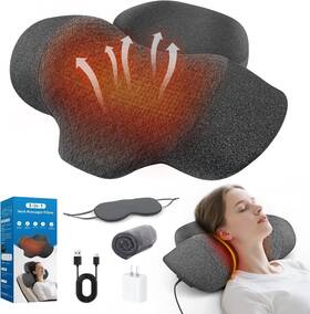 Sanivor 717661265678 3-in-1 Neck Massager Pillow - Massage Hump With Heat Vibrati