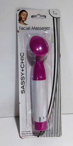 Sassy Chic 639277470706 Facial Massager 1 Pc Purple And White New Sealed