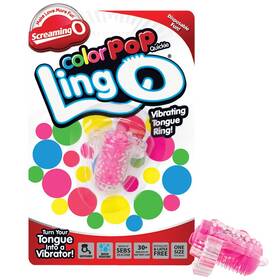 Screaming O 817483011078 Color Pop Quickie Lingo Vibrating Tongue Ring - Opink