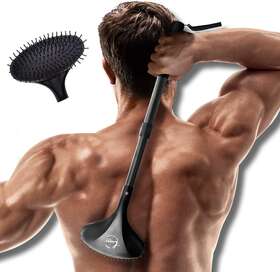 Sdf 711181369649 Telescopic Back Scratcher With Long Handle 21.5 Inch Adjustable Black