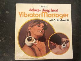 08-my2254 Sears Vintage Vibrating Massager Deluxe Deep Heat With 6 Attachments In Origbox