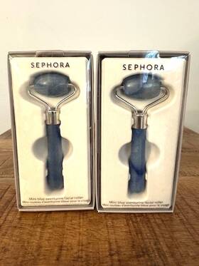 Sephora 400023733976 Lot Of 2 Mini Blue Aventurine Facial Rollers New