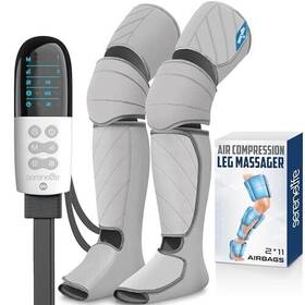 Sllgmsgr41gy Serenelife Air Compression Leg Massager- Adjustable With 6 Modes