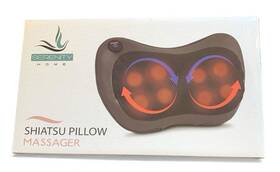 Serenity Home 849808027655 Shiatsu Pillow Massager Kneading Heat Easy Control New Boxed