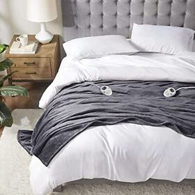 Serta Luxuriously Soft Plush Electric Blanket Fast Heating Cozy Cover Safety