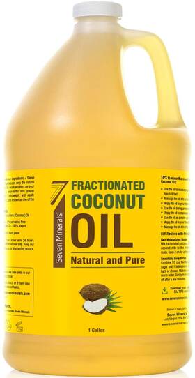 Seven Minerals 060339716671 Pure Fractionated Coconut Oil 1 Gallon Nongmo 100% Natural