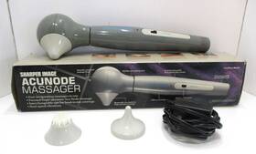 Sharper Image 045915060022 Acunode Massager Portable Rechargeable 4 Interchangeable Tops Dual