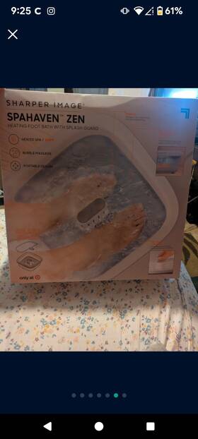 1014743 Sharper Image Spahaven Foot Bath Massager Heated Bubble Massage Rollers