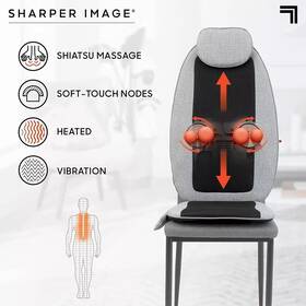 1014842 Sharper Image Smartsense Shiatsu Realtouch Chair Pad Soothing Heat Neck Back