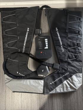 1017472 Sharper Image Powerboost Boots Air Compression Leg Massager L/xl