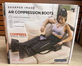 1017591 Sharper Image Powerboost Air Compression Leg Massager Boots L/xl