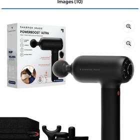 1018300 Sharper Image Powerboost Ultra Percussion Massage Gun Cordless 5 Heads