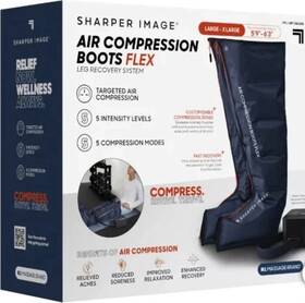 Sharper Image 2811s1a Flex Air Compression Boots Leg/foot Massager L/xl Blue 5 Heads