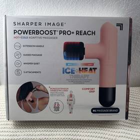Sharper Image 840397504190 Powerboost Pro Reach Percussion Massager With 5 Attachments Pink