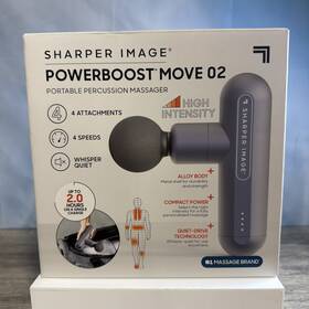 Sharper Image 840397504633 Powerboost Move 02-deep Tissue Percussion Massage Gun-periwinkle
