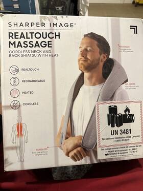 Sharper Image 843479156690 Realtouch Shiatsu Massager Wireless And Rechargeable