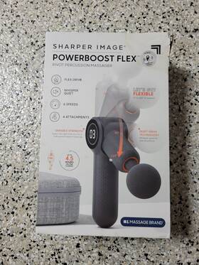 Sharper Image 843479187465 Powerboost Flex Pivot Percussion Massager. New Factory Sealed