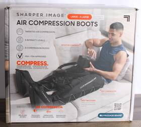 Sharper Image 843479189063 Air Compression Boots L-xl Inseam 29 Inch -34 Muscle Massage 5 Modes