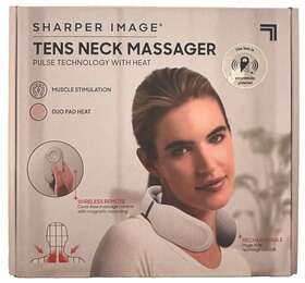 87130040 Sharper Image Neck Tens Massager With Pulse Technology Heat Wireless Remote