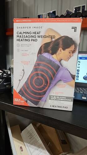 Cwt03106 Sharper Image Calming Heat Massaging Weighted Heating Pad 12 X 24 In 4lbs