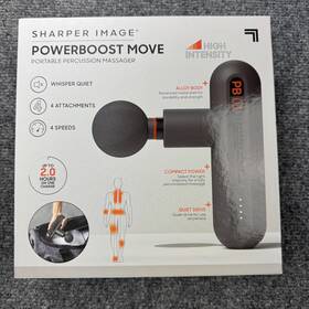 Pb01 Sharper Image Powerboost Move Percussion Massage Gun 4 Speeds Heads Quiet