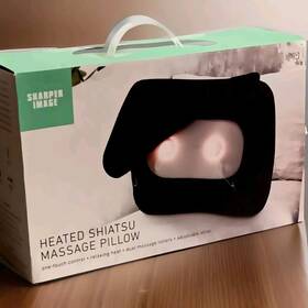 Smg1205bk Sharper Image Shiatsu Heated Massage Pillow Neck Back Shoulder New Open Box See Read