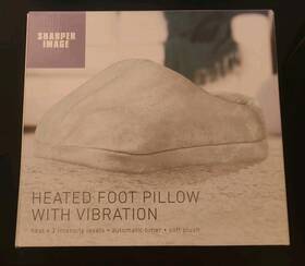 Smg1504gy Sharper Image Heated Foot Pillow With Vibration 3 Intensity Levels