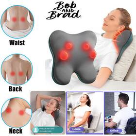 65647 Shiatsu Shoulder Neck And Back Massager Pillow With Heat Deep Kneading Cushion