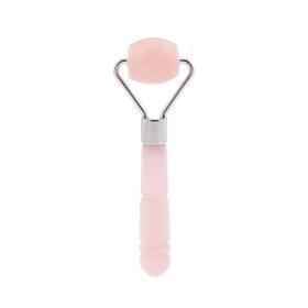 Skin Gym 855331008481 Rose Quartz Mini Roller Massager For Wrinkles And Fine Lines Anti-aging Face