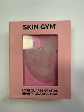 Skin Gym 855331008542 Rose Quartz Crystal Sculpty Heart Gua Sha Tool