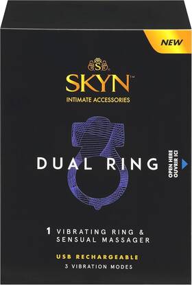 Skyn 070907000113 Dual Ring 1 Vibrating And Sensual Massager Rechargeable 3 Modes